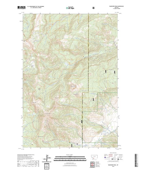 US Topo 7.5-minute map for Ramshorn Peak MT