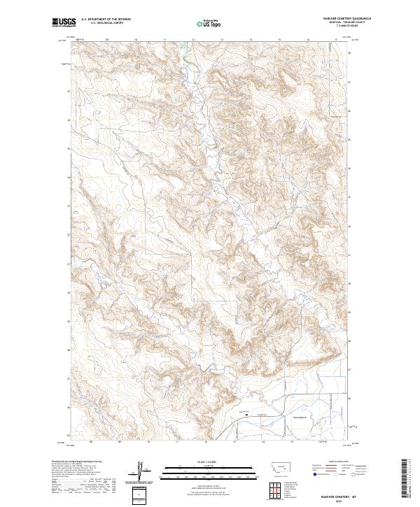 US Topo 7.5-minute map for Rancher Cemetery MT