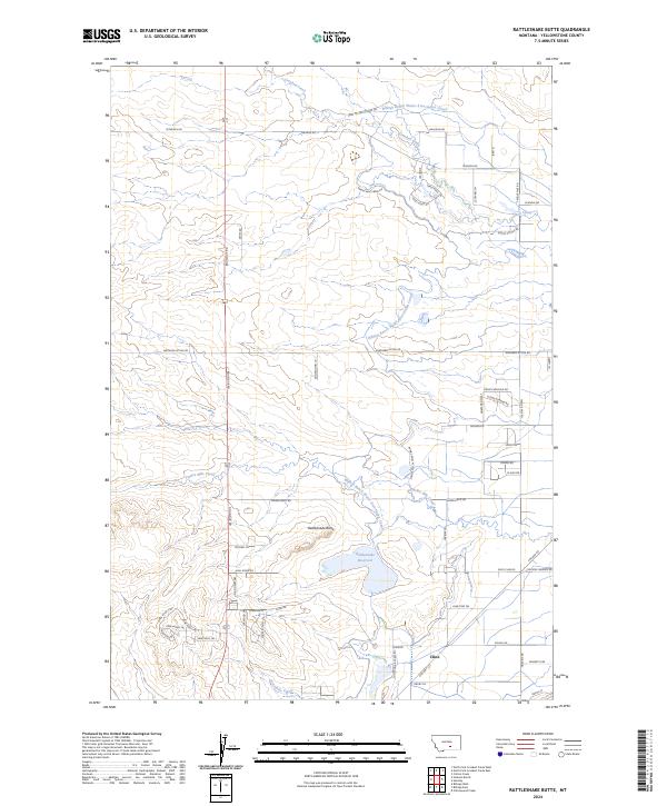 US Topo 7.5-minute map for Rattlesnake Butte MT