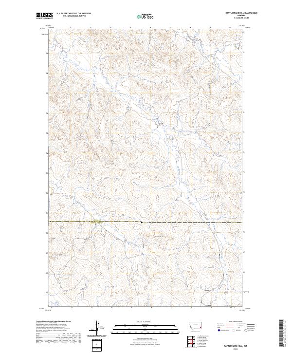 US Topo 7.5-minute map for Rattlesnake Hill MT