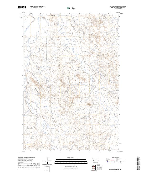 US Topo 7.5-minute map for Rattlesnake Ridge MT