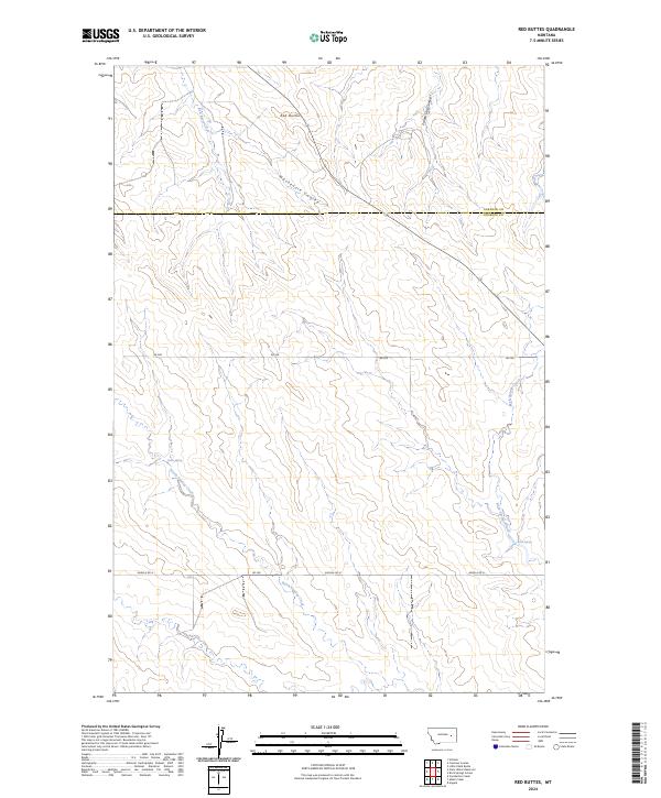 US Topo 7.5-minute map for Red Buttes MT