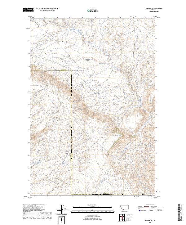 US Topo 7.5-minute map for Red Canyon MT