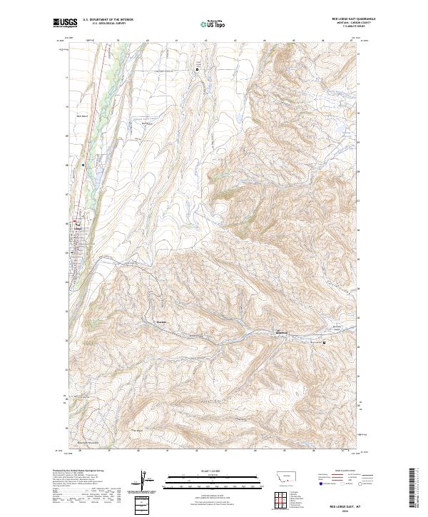 US Topo 7.5-minute map for Red Lodge East MT