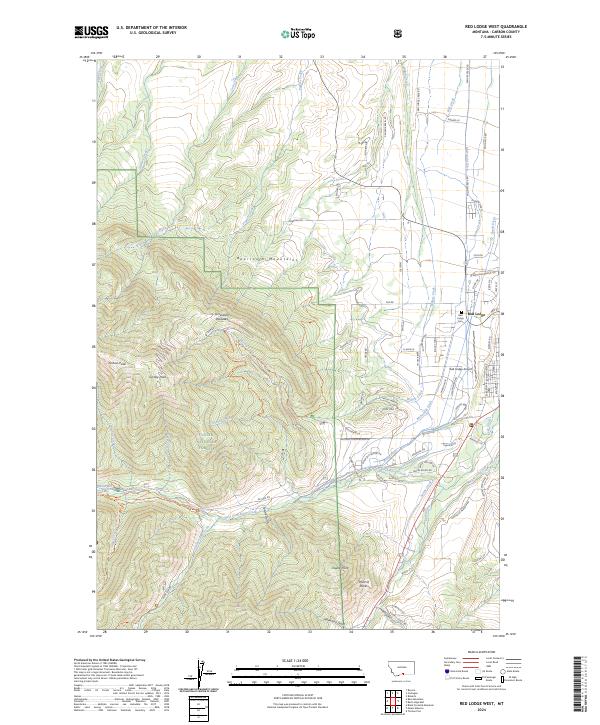 US Topo 7.5-minute map for Red Lodge West MT