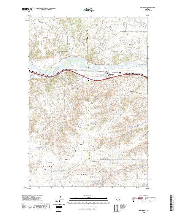US Topo 7.5-minute map for Reed Point MT