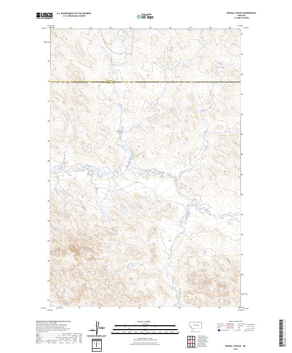 US Topo 7.5-minute map for Regnal Coulee MT