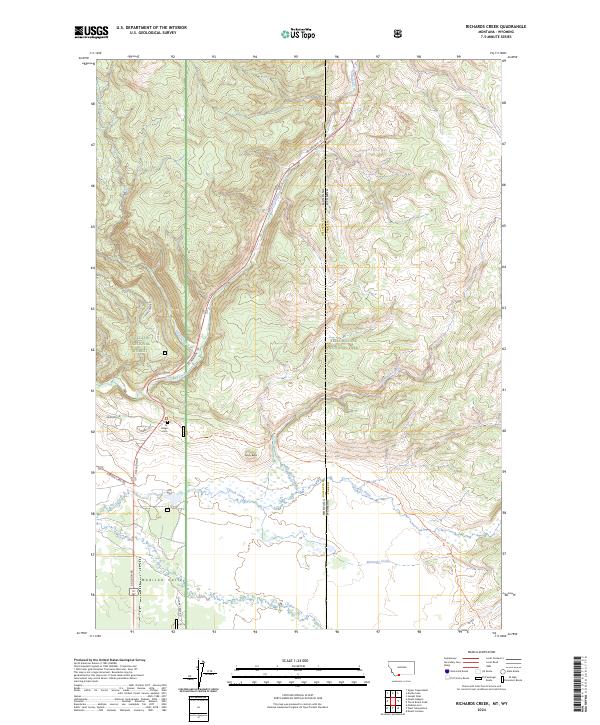 US Topo 7.5-minute map for Richards Creek MTWY