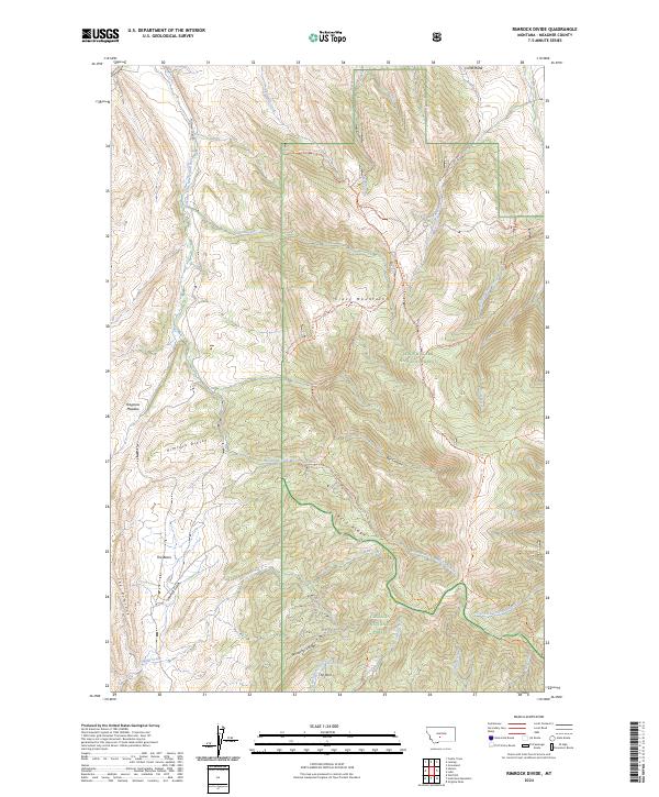 US Topo 7.5-minute map for Rimrock Divide MT