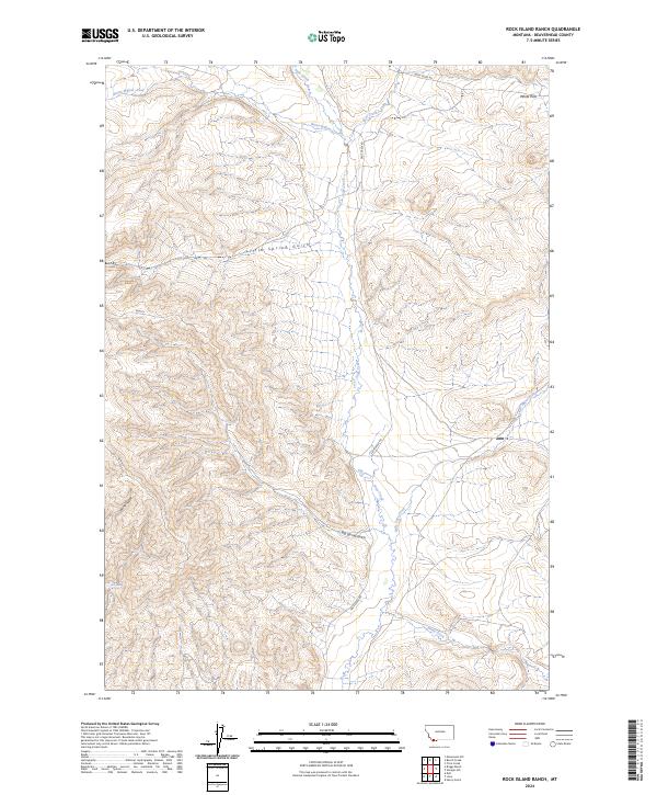US Topo 7.5-minute map for Rock Island Ranch MT