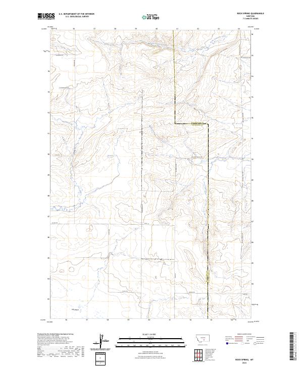 US Topo 7.5-minute map for Rock Spring MT