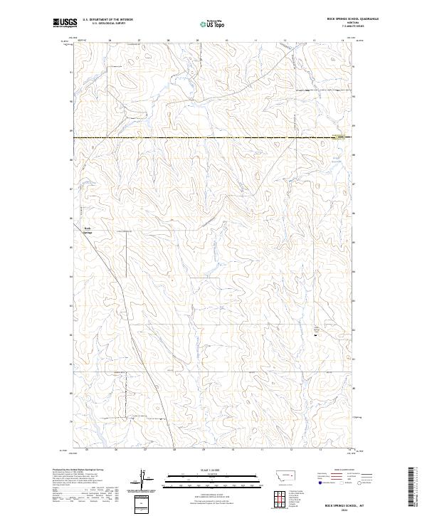 US Topo 7.5-minute map for Rock Springs School MT