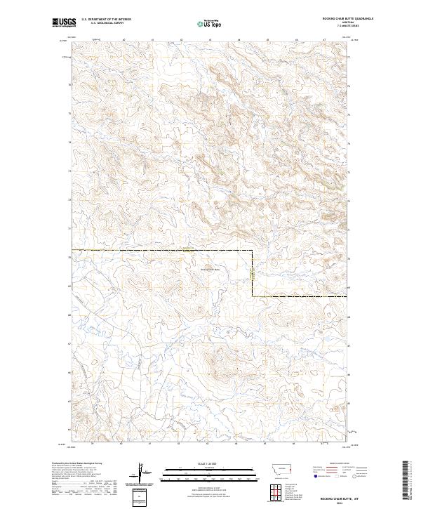 US Topo 7.5-minute map for Rocking Chair Butte MT