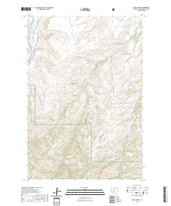 US Topo 7.5-minute map for Ross Canyon MT