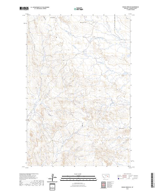 US Topo 7.5-minute map for Rough Creek NE MT