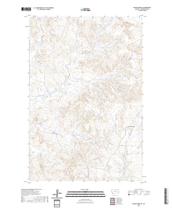 US Topo 7.5-minute map for Rough Creek SE MT
