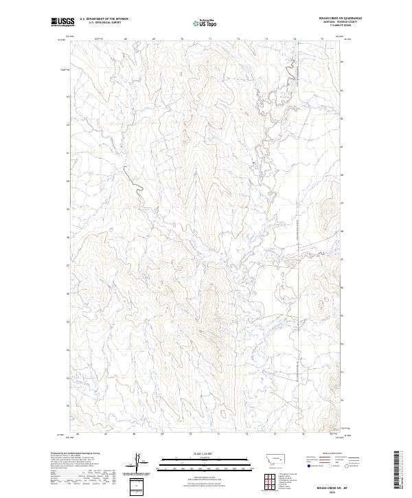 US Topo 7.5-minute map for Rough Creek SW MT