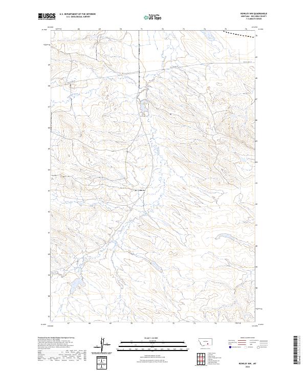 US Topo 7.5-minute map for Rowley NW MT