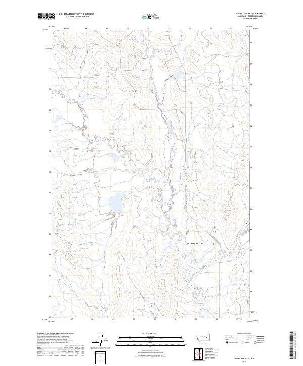 US Topo 7.5-minute map for Rudie Coulee MT