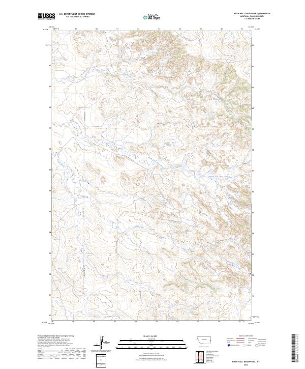 US Topo 7.5-minute map for Rush Hall Reservoir MT