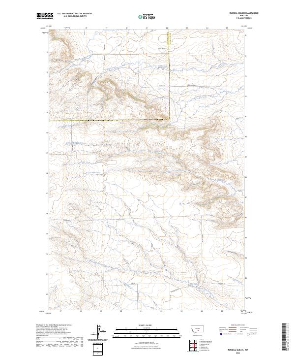 US Topo 7.5-minute map for Russell Gulch MT