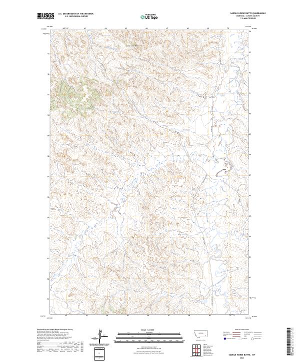 US Topo 7.5-minute map for Saddle Horse Butte MT