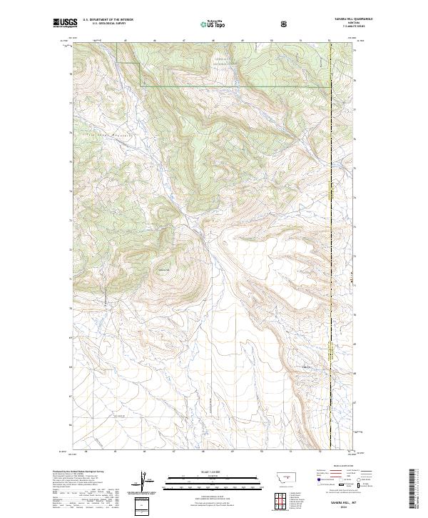 US Topo 7.5-minute map for Sahara Hill MT