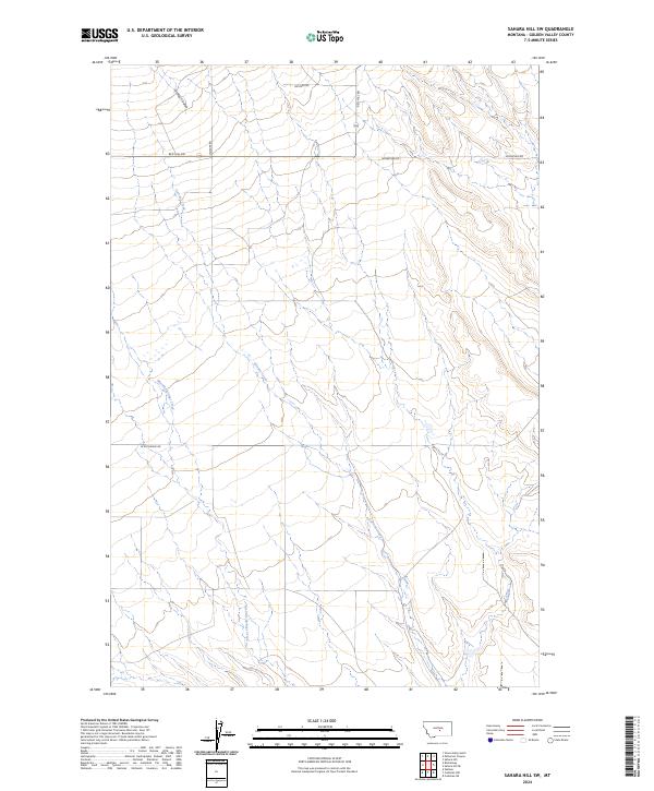 US Topo 7.5-minute map for Sahara Hill SW MT