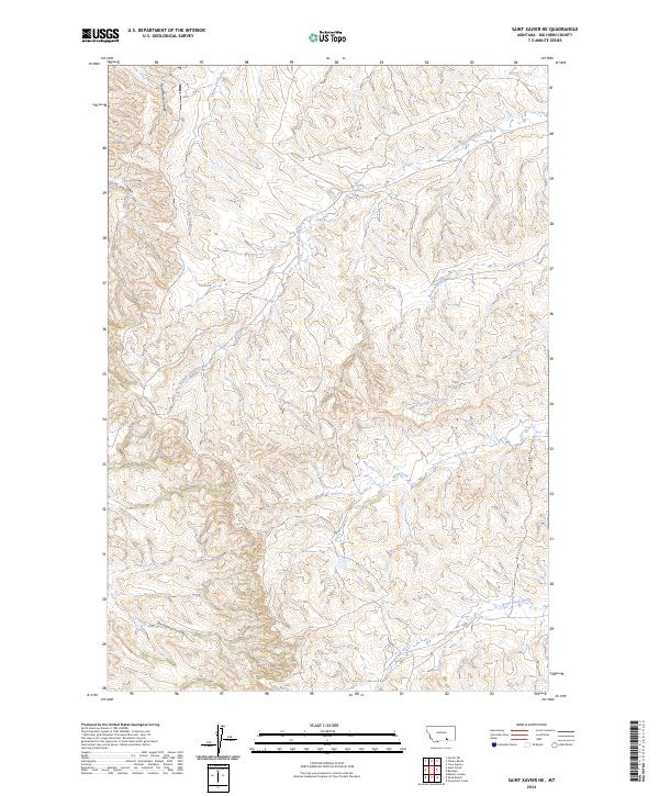 US Topo 7.5-minute map for Saint Xavier NE MT