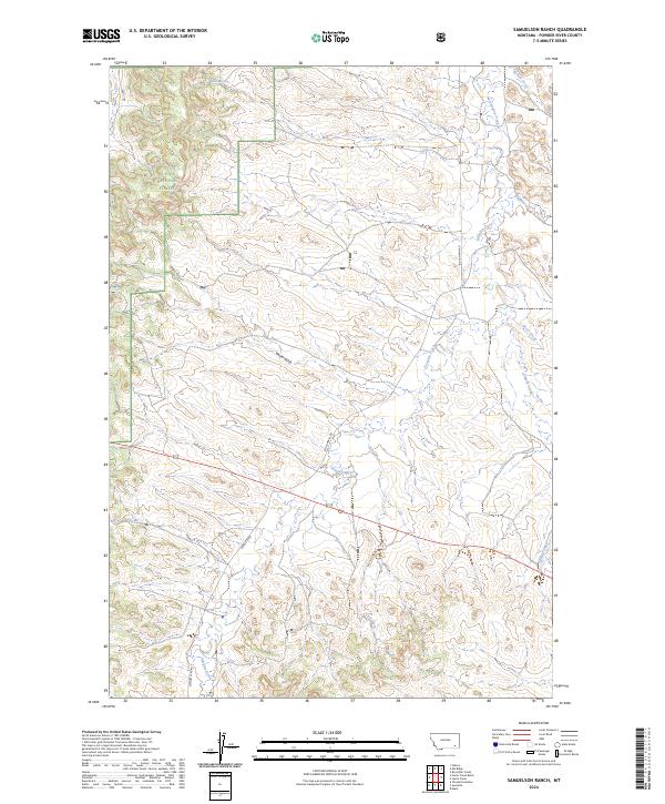 US Topo 7.5-minute map for Samuelson Ranch MT