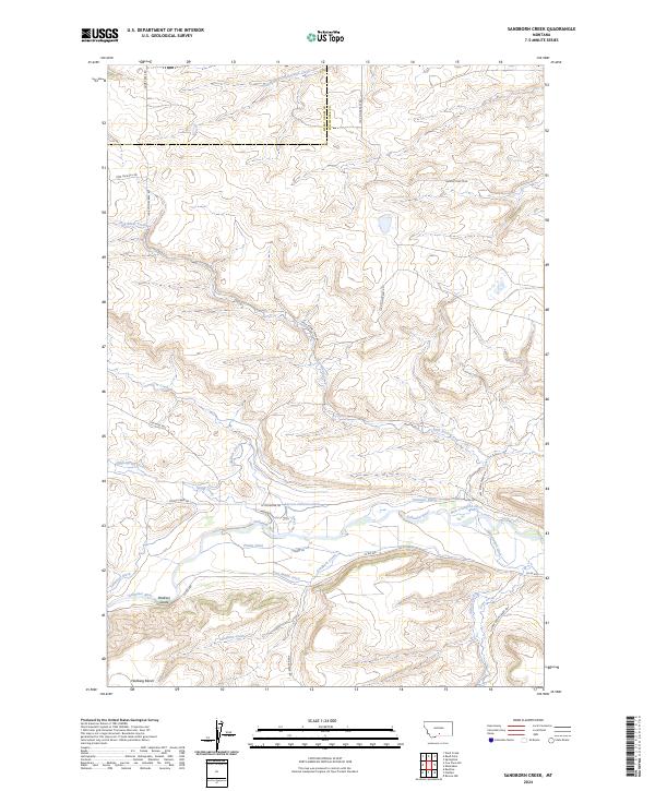 US Topo 7.5-minute map for Sandborn Creek MT