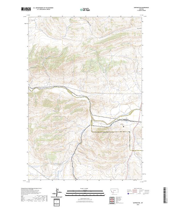 US Topo 7.5-minute map for Sappington MT