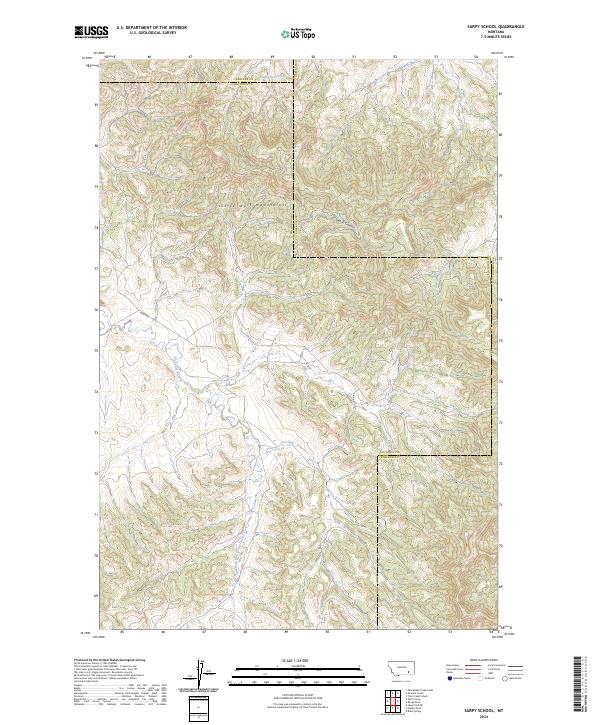 US Topo 7.5-minute map for Sarpy School MT