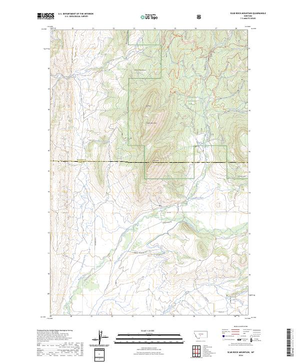 US Topo 7.5-minute map for Scab Rock Mountain MT