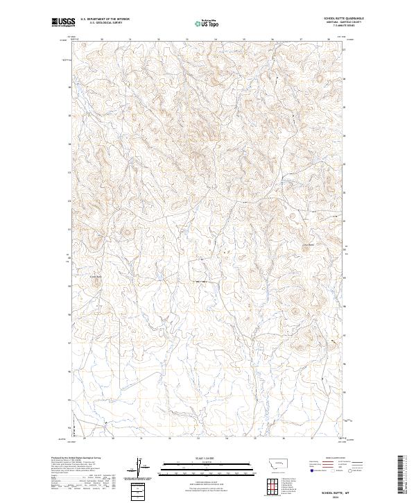 US Topo 7.5-minute map for School Butte MT
