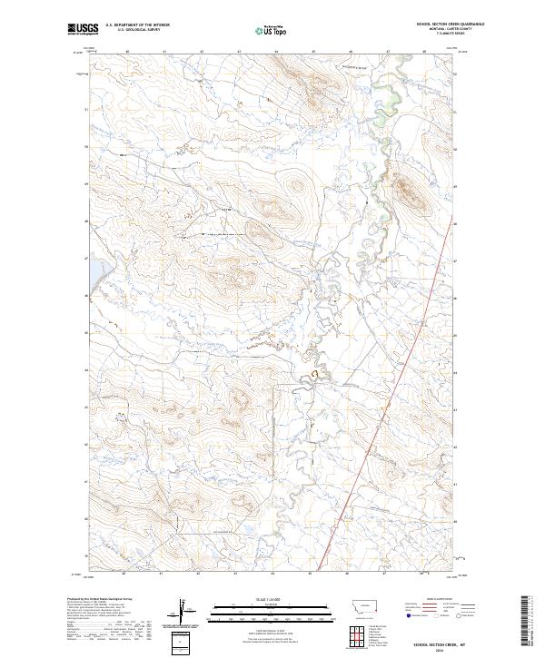 US Topo 7.5-minute map for School Section Creek MT