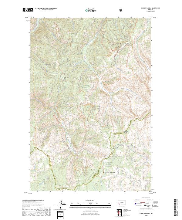US Topo 7.5-minute map for Schultz Saddle MT