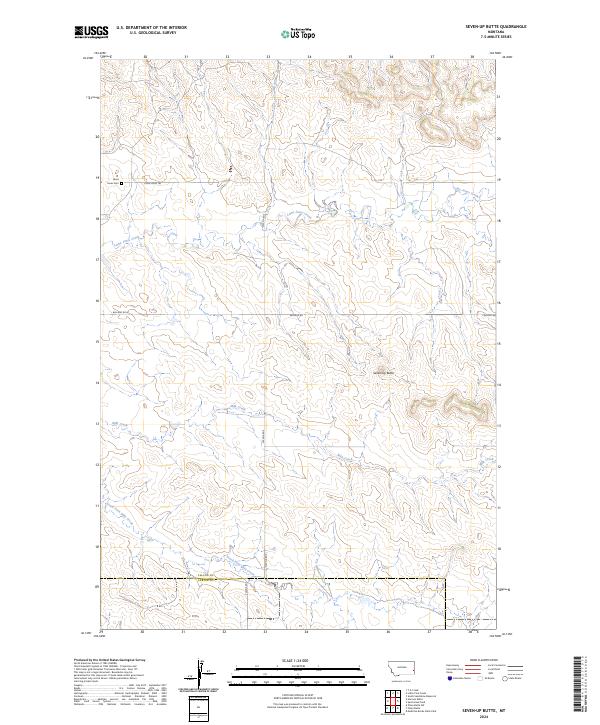 US Topo 7.5-minute map for Seven-up Butte MT