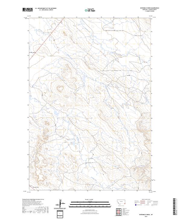 US Topo 7.5-minute map for Sevenmile Creek MT