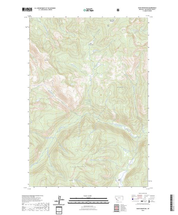 US Topo 7.5-minute map for Shaw Mountain MT