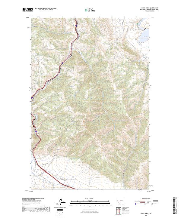 US Topo 7.5-minute map for Sheep Creek MT