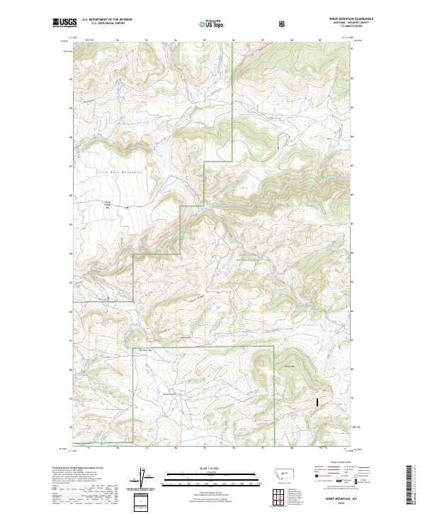US Topo 7.5-minute map for Sheep Mountain MT