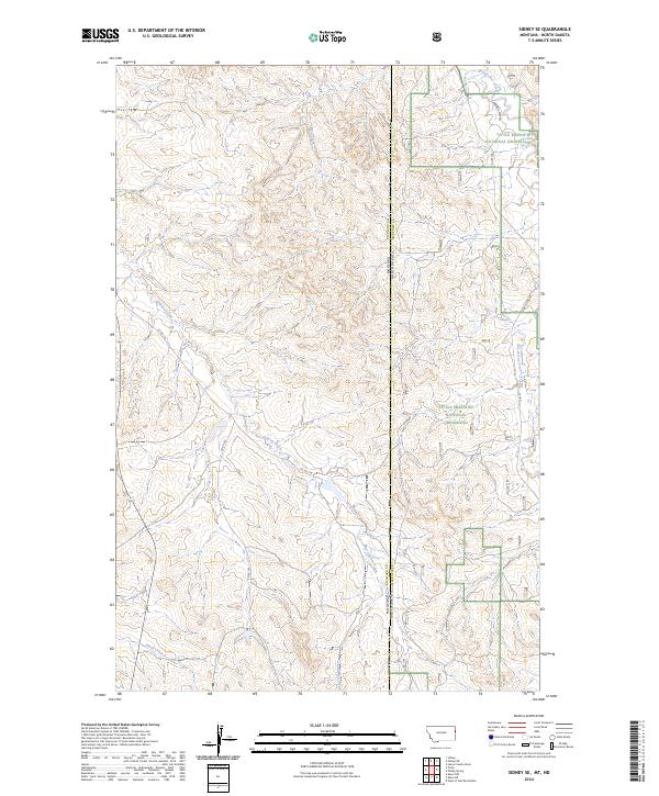 US Topo 7.5-minute map for Sidney SE MTND