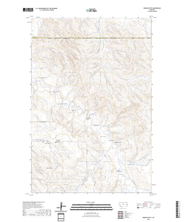 US Topo 7.5-minute map for Simons Butte MT