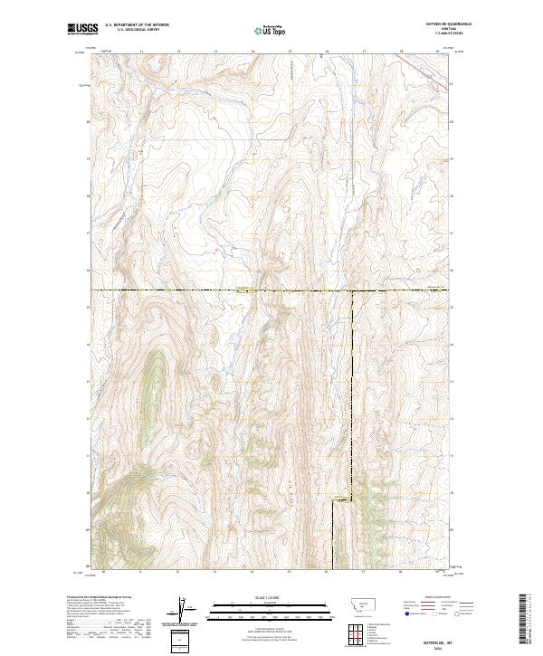 US Topo 7.5-minute map for Sixteen NE MT