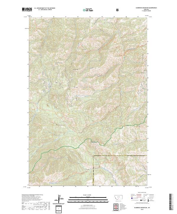US Topo 7.5-minute map for Sliderock Mountain MT