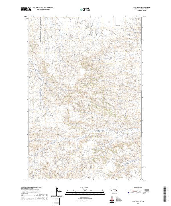 US Topo 7.5-minute map for Smith Creek NE MT