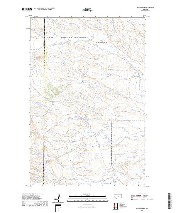 US Topo 7.5-minute map for Snoose Creek MT