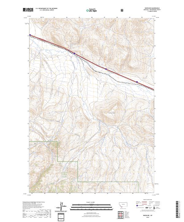 US Topo 7.5-minute map for Snowline MT