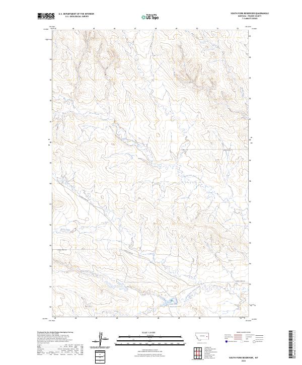 US Topo 7.5-minute map for South Fork Reservoir MT